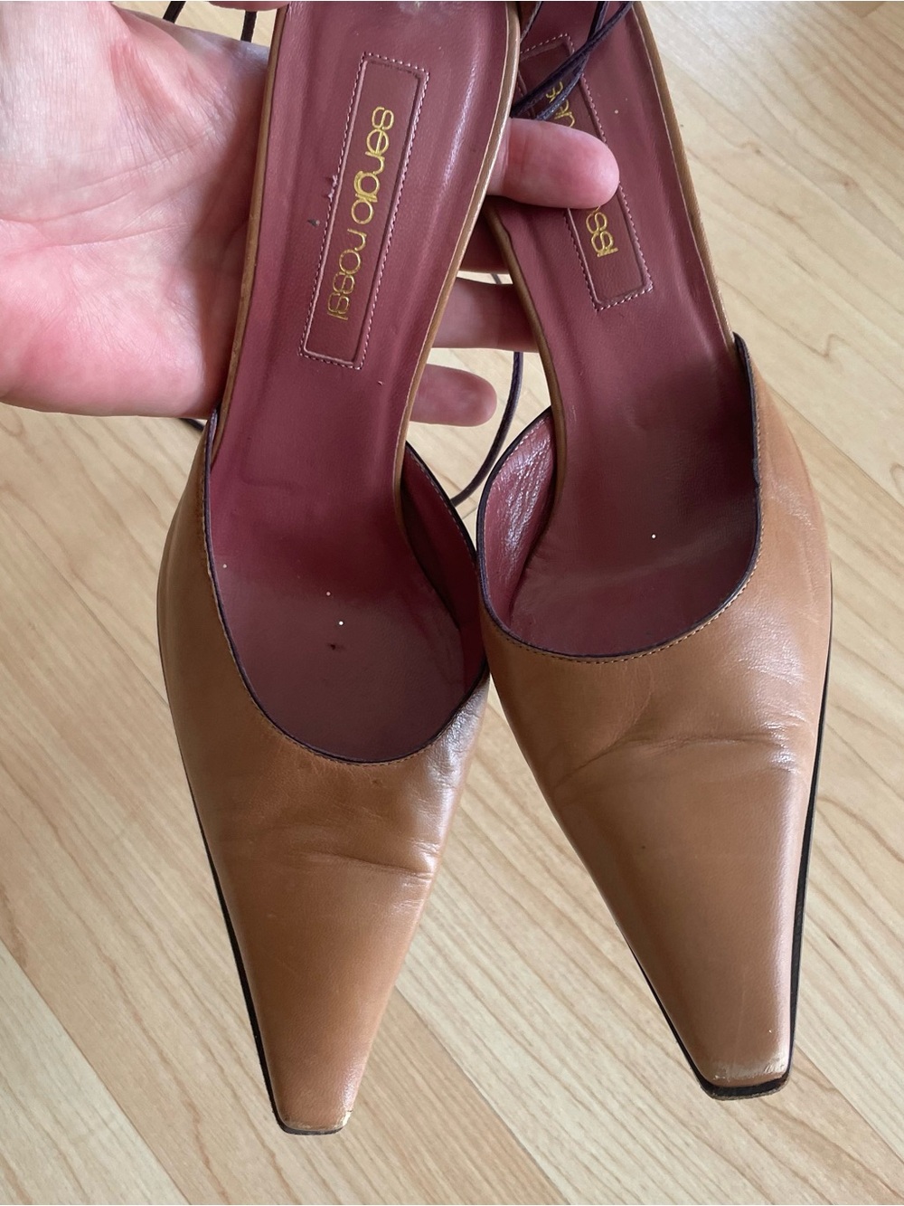 Sergio Rossi Tan Leather Lace Up Corset Pumps Vintage Y2K IT 39 US 8-8.5